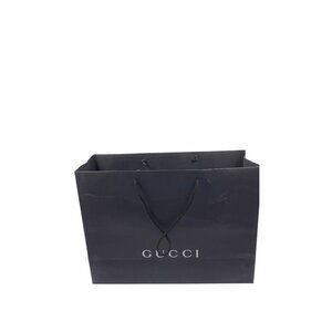 Gucci Black Paper Shopping Bag With Rope Handles